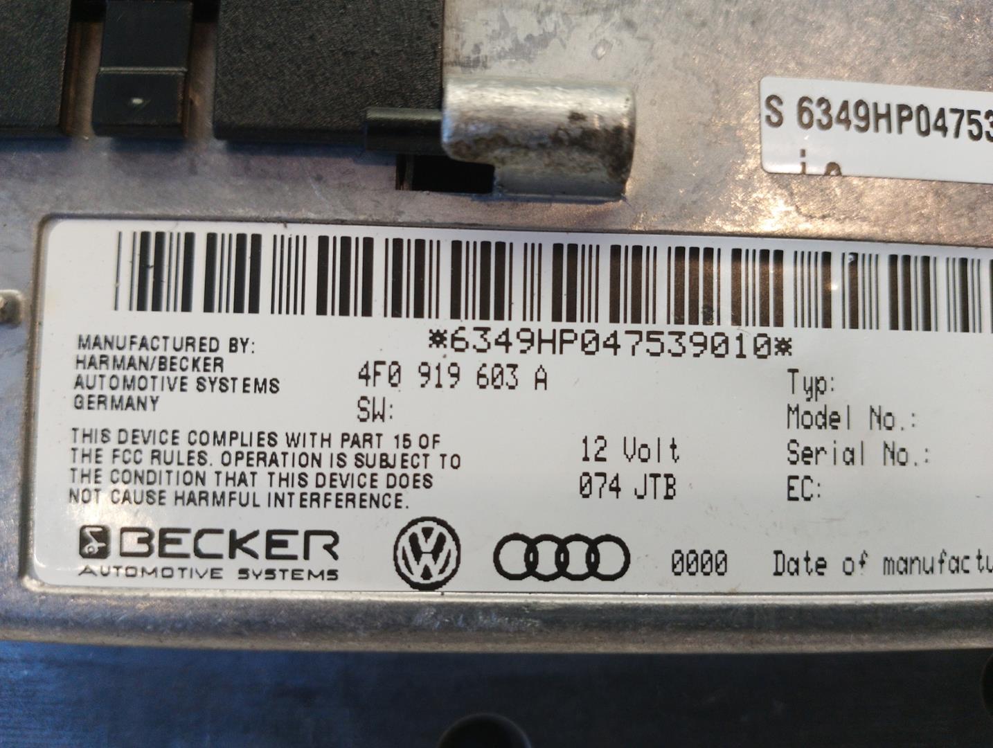 AUDI A6 C6/4F (2004-2011) Musikafspiller med GPS 8T0919603C,4F0919603A 18463446