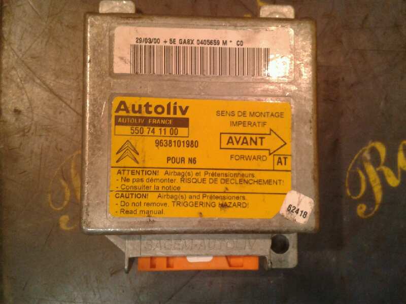 CITROËN Xsara 1 generation (1997-2004) SRS Control Unit 550741100AUTOLIV 18903858