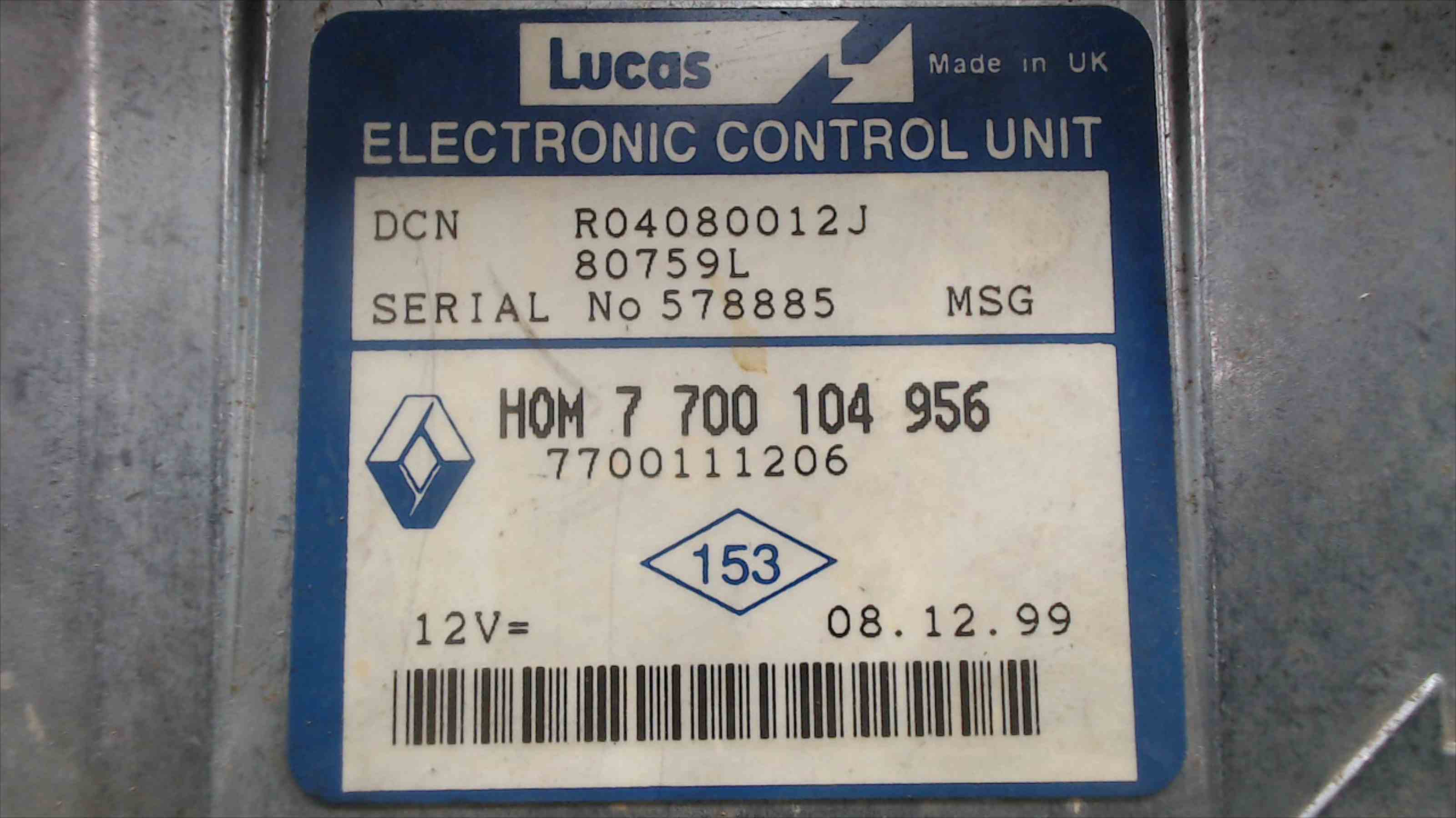 RENAULT Kangoo 1 generation (1998-2009) Variklio kompiuteris 7700104956 24688241