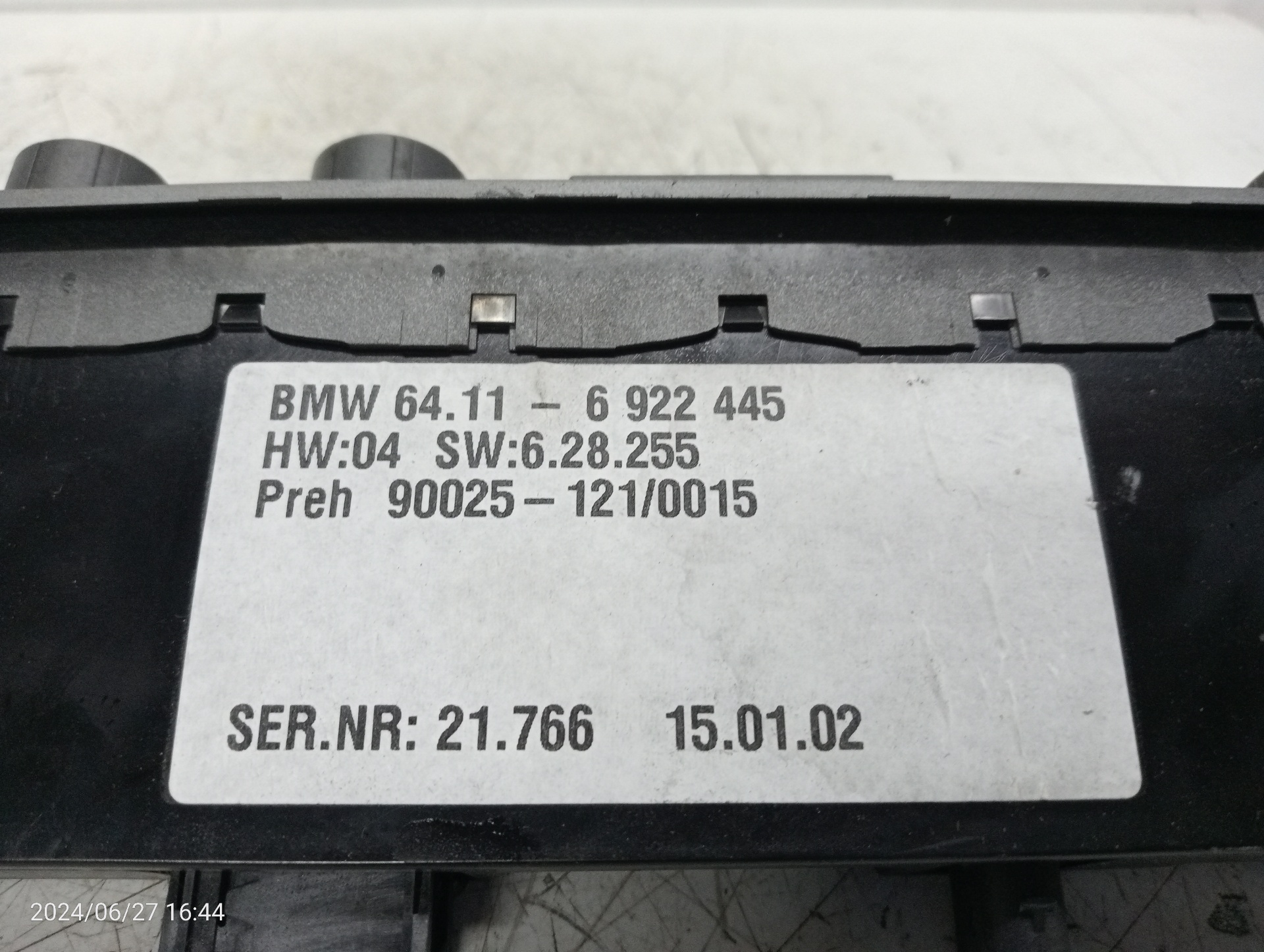 BMW 7 Series E65/E66 (2001-2008) Μονάδα Ελέγχου Κλίματος 64116922445 25406669