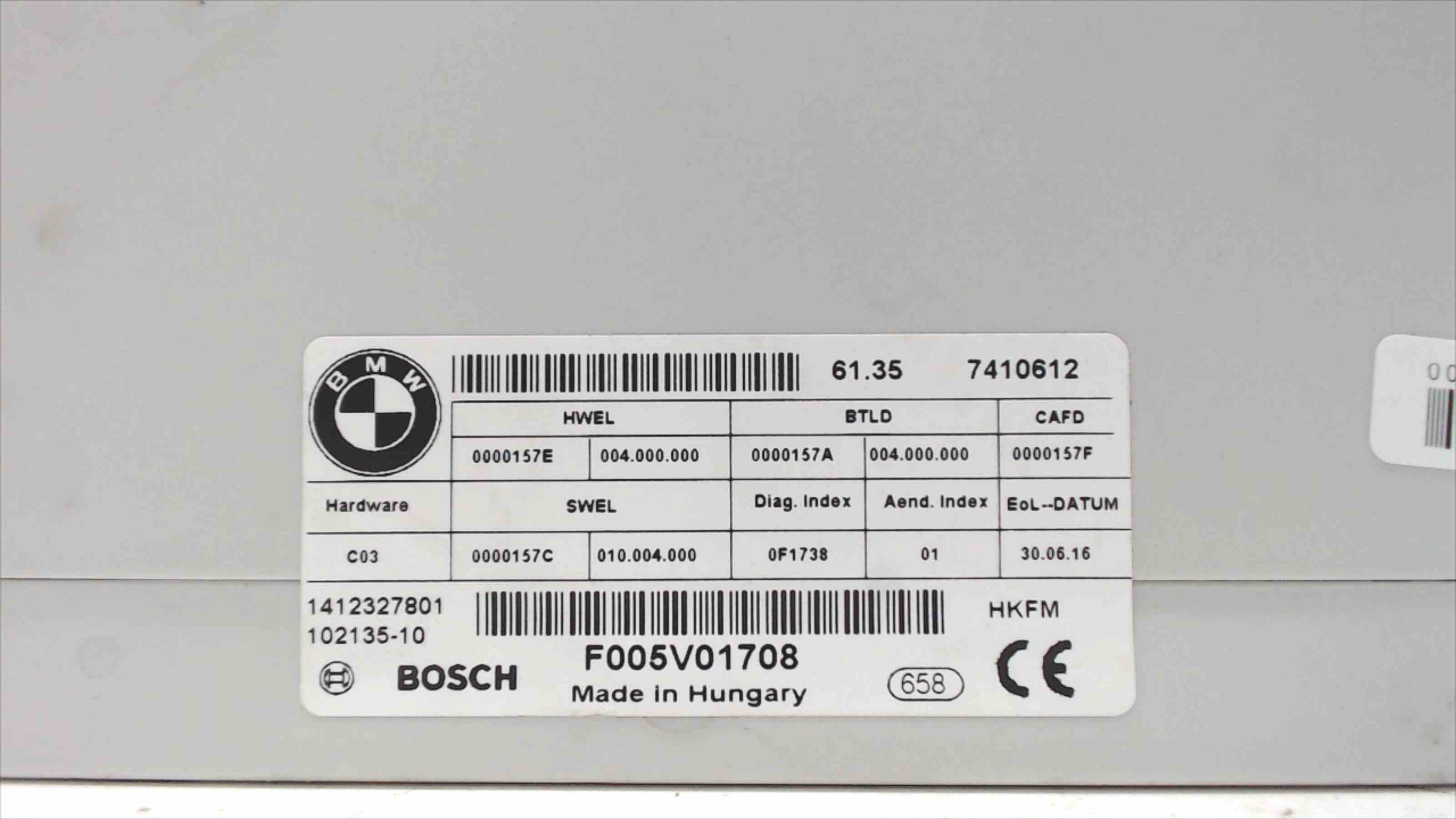 BMW 3 Series Gran Turismo F34 (2013-2017) Komfortkontrollenhet F005V01708 22535267