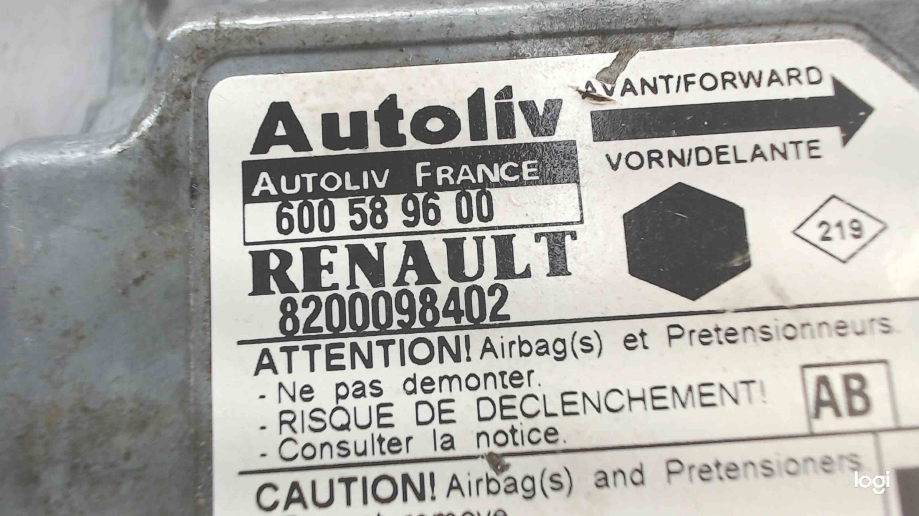 RENAULT Kangoo 1 generation (1998-2009) SRS kontrollenhet 8200098402 24687365