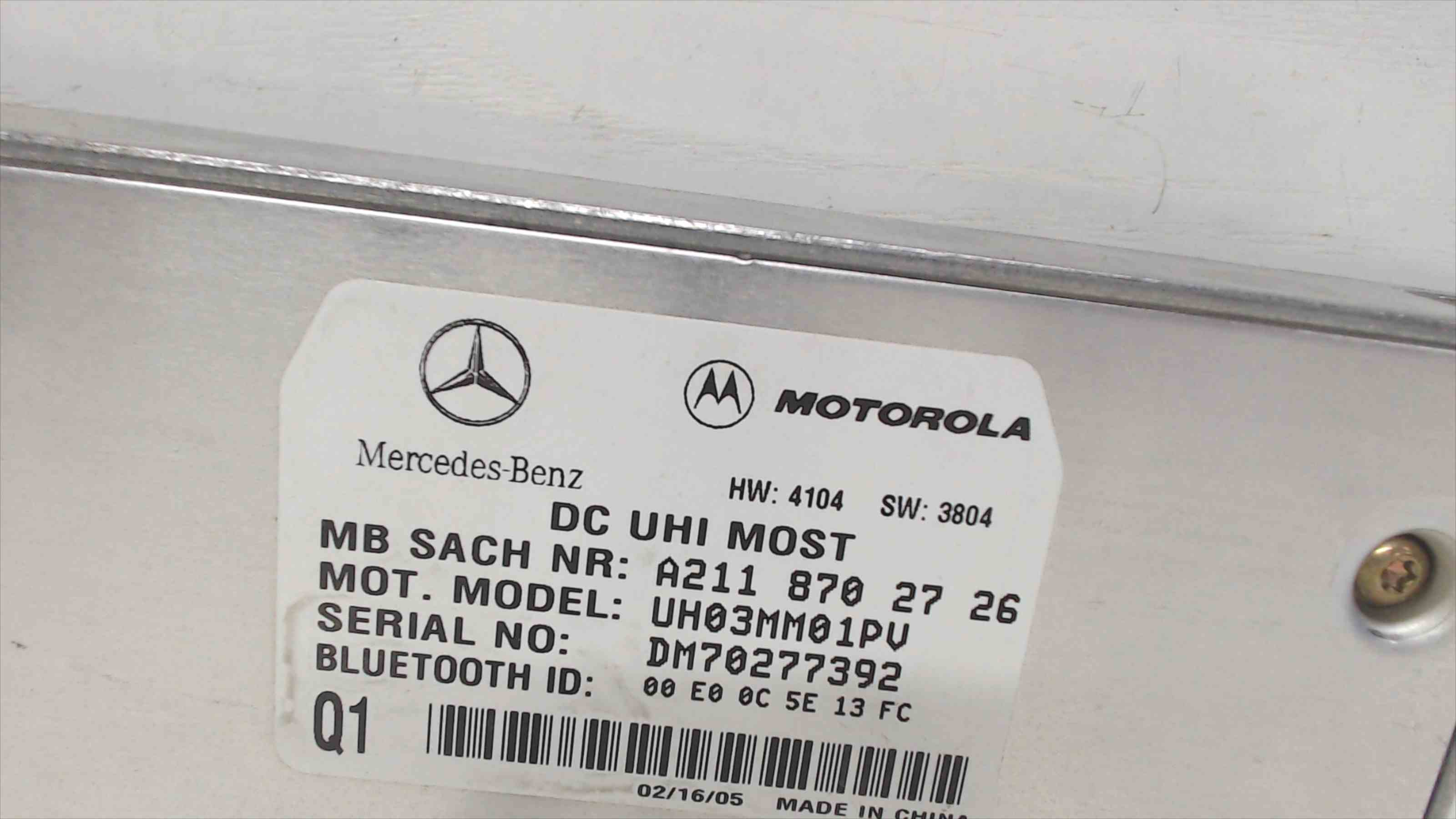 MERCEDES-BENZ C-Class W203/S203/CL203 (2000-2008) Autres unités de contrôle A2118702726 24691991