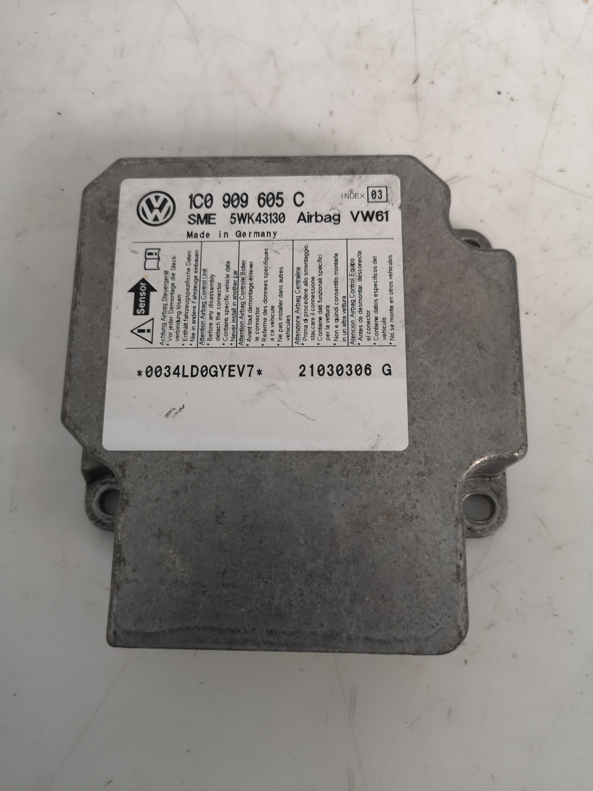 VOLKSWAGEN Passat B5 (1996-2005) Блок SRS 1C0909605C 26013318