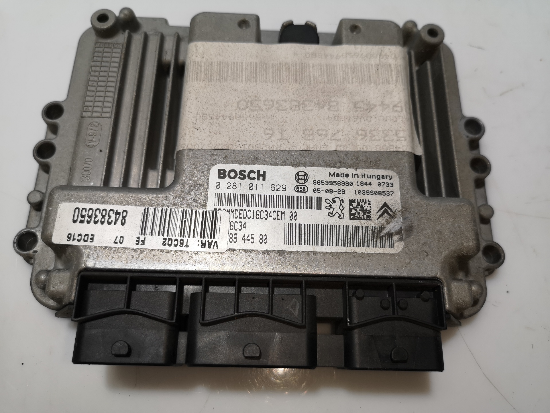 PEUGEOT 307 1 generation (2001-2008) Engine Control Unit ECU 0281011629,9653958980 26013638