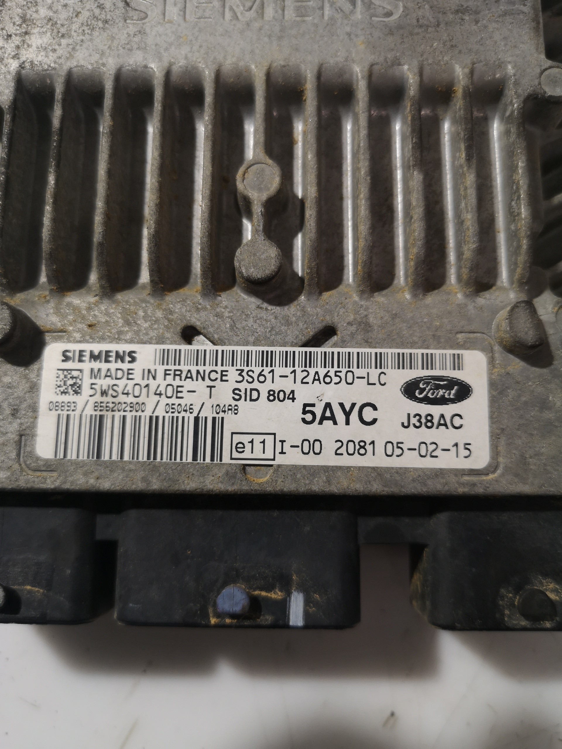 FORD Fiesta 5 generation (2001-2010) Блок керування двигуном ECU 3S6112A650LC,5WS40140ET 26012747