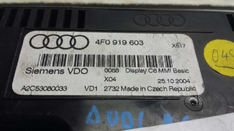 AUDI A6 allroad C6 (2006-2011) Автомагнитола с навигацией 4F0919603A 25599378