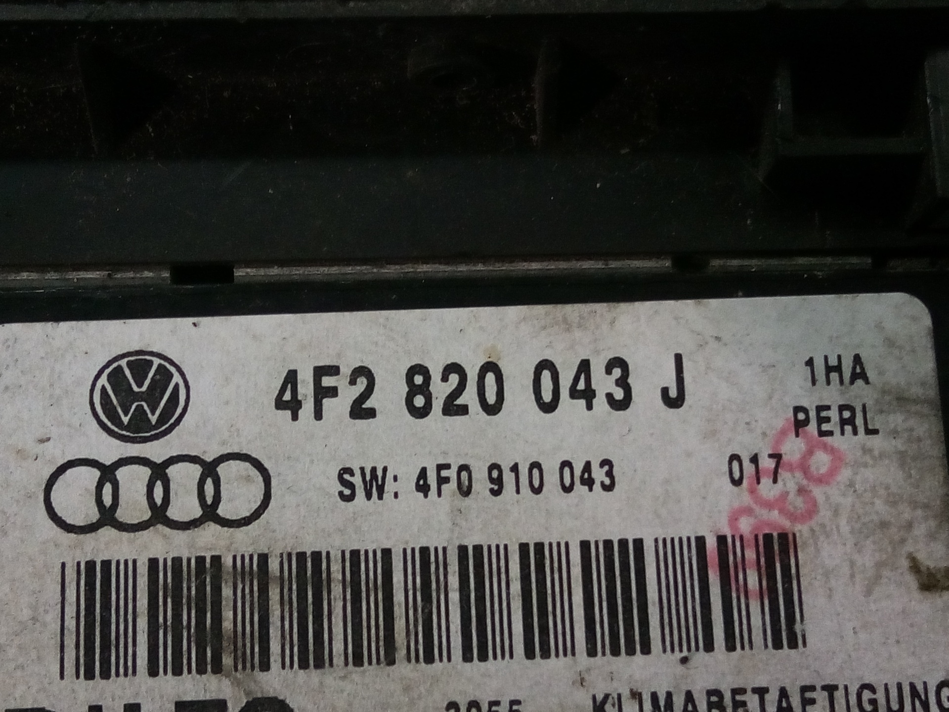 AUDI A6 allroad C6 (2006-2011) Climate  Control Unit 4F2820043J 25591864