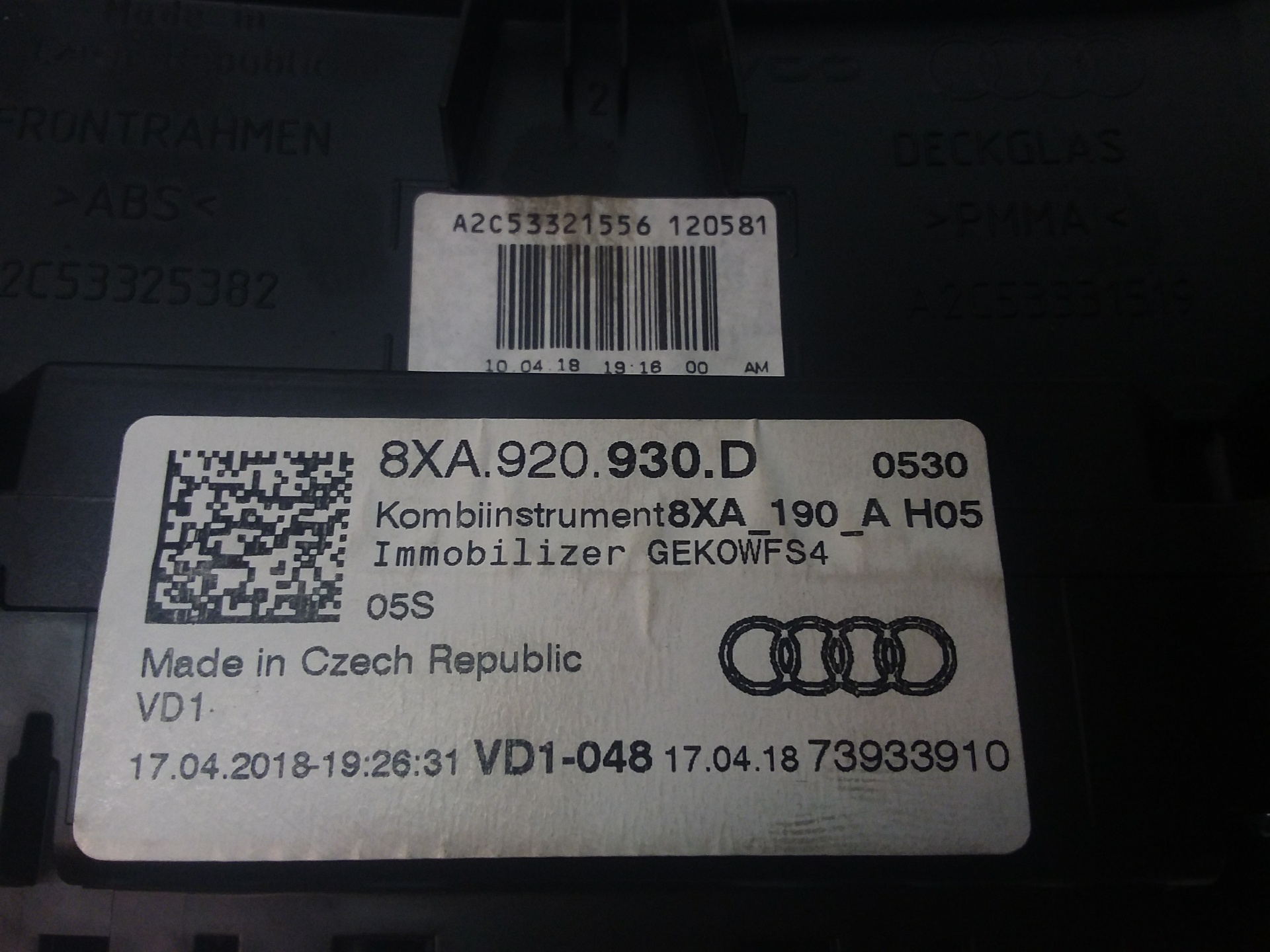 AUDI A7 C7/4G (2010-2020) Спидометр 8XA920930D 19266763