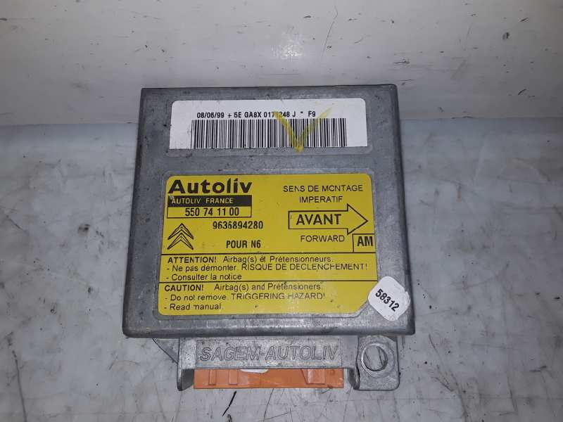 CITROËN Xsara 1 generation (1997-2004) SRS Control Unit 9636894280 19175762