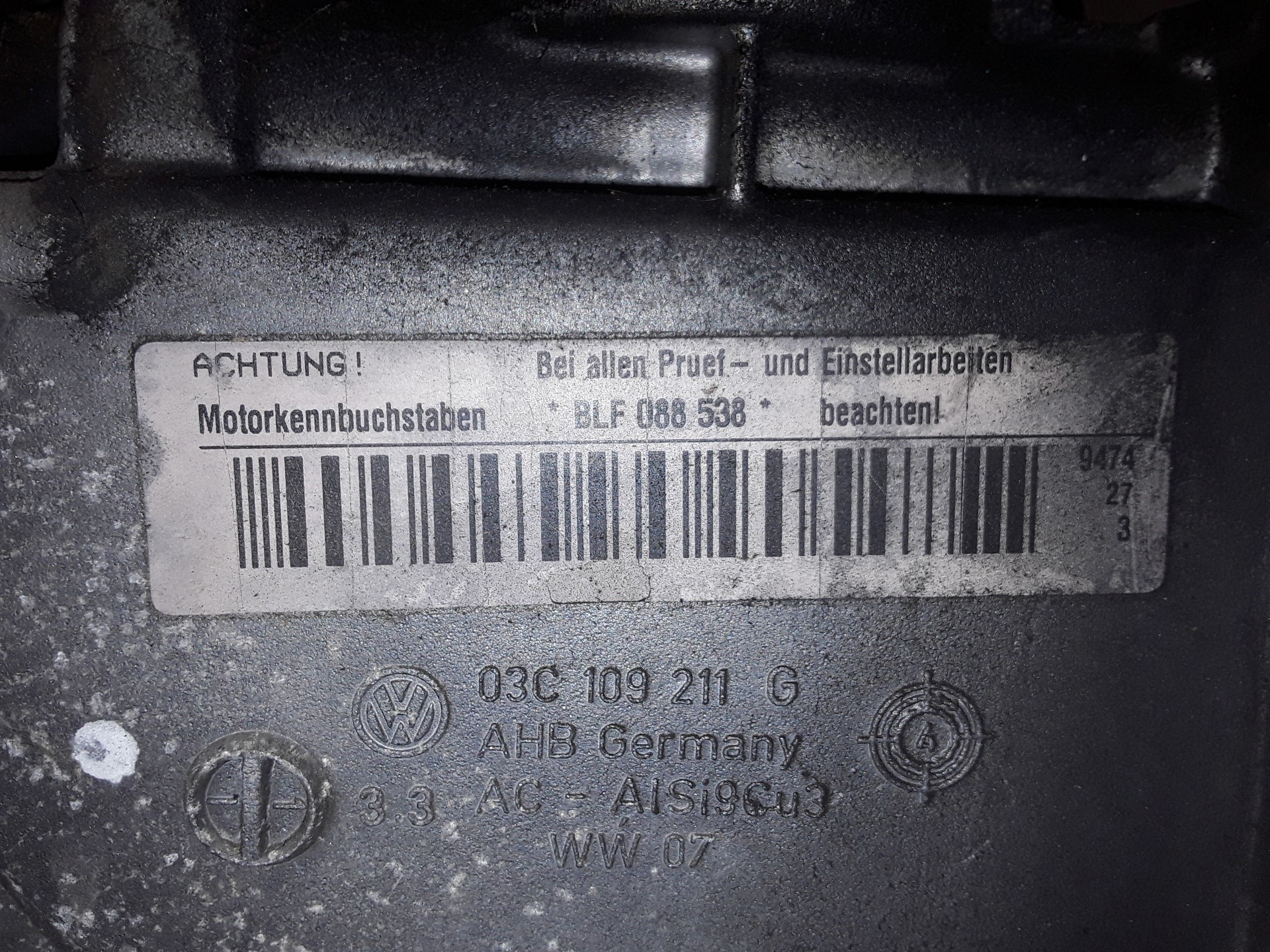 VOLKSWAGEN Golf 5 generation (2003-2009) Motor BLF 23659160