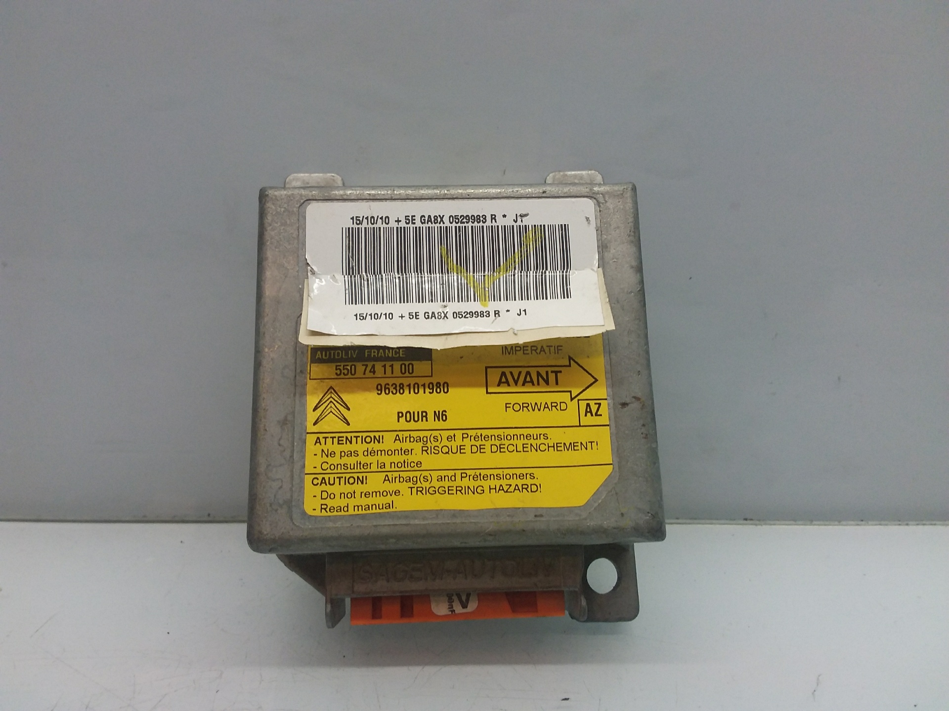 CITROËN Xsara 1 generation (1997-2004) SRS Control Unit 9638101980 19253896