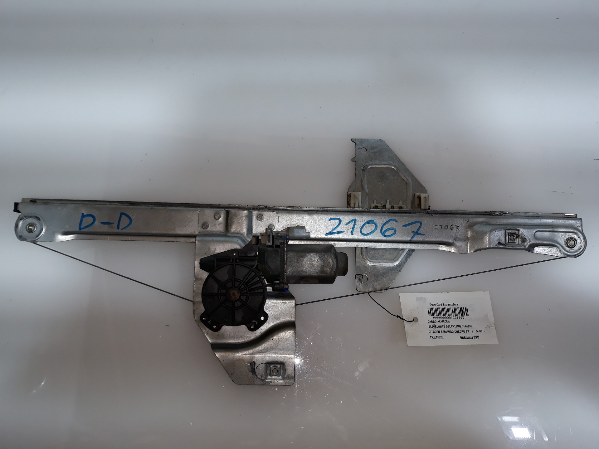 CITROËN Berlingo 2 generation (2008-2023) Front Right Door Window Regulator 9680557890,9222EQ 19110307