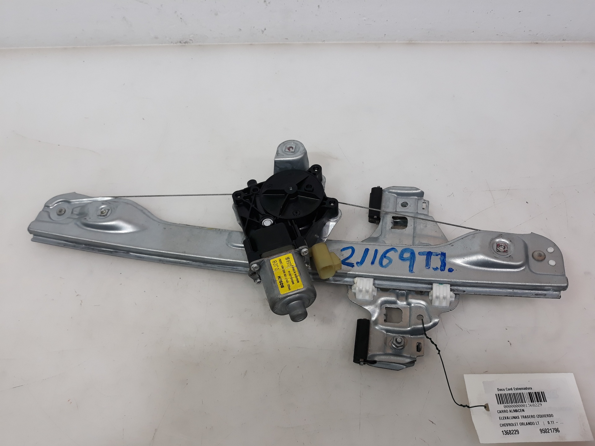 CHEVROLET Orlando 1 generation (2010-2015) Rear left door window lifter 95021796,95021796 19119654