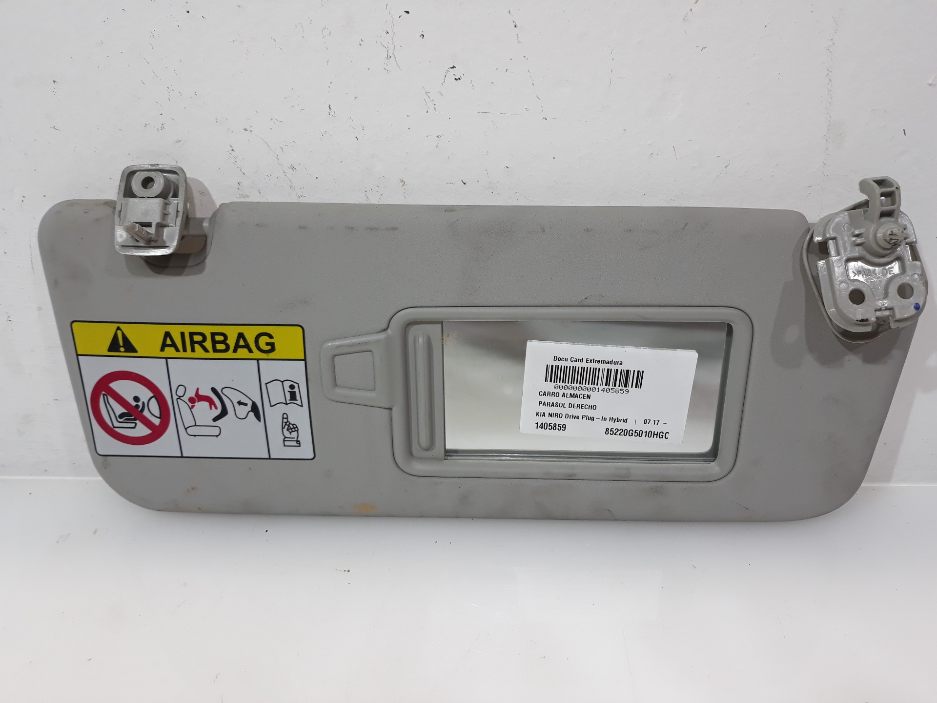 KIA Niro 1 generation  (2016-2022) Right Side Sun Visor 85220G5010HGC,85220G5010HGC 19176889