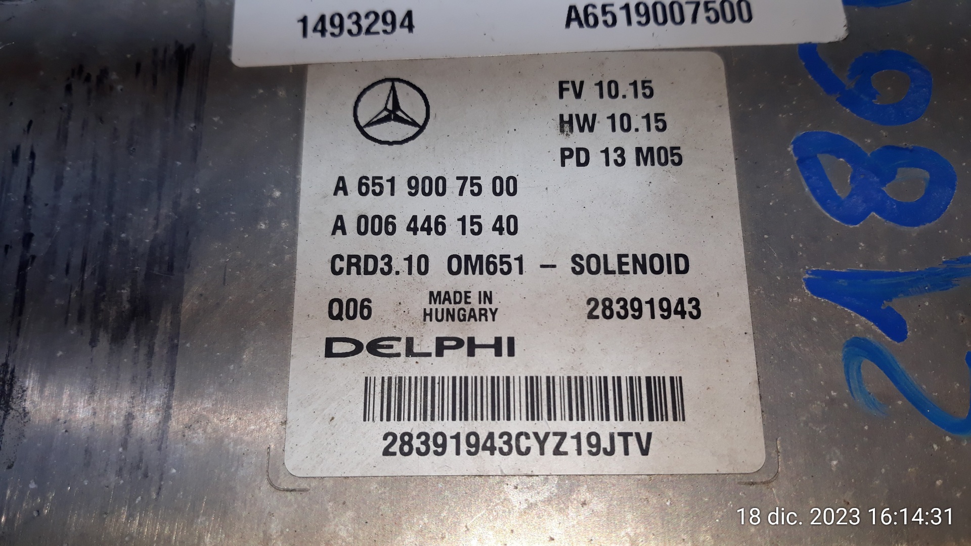 MERCEDES-BENZ C-Class W204/S204/C204 (2004-2015) Motorkontrolenhed ECU A6519007500,A6519007500 23251858