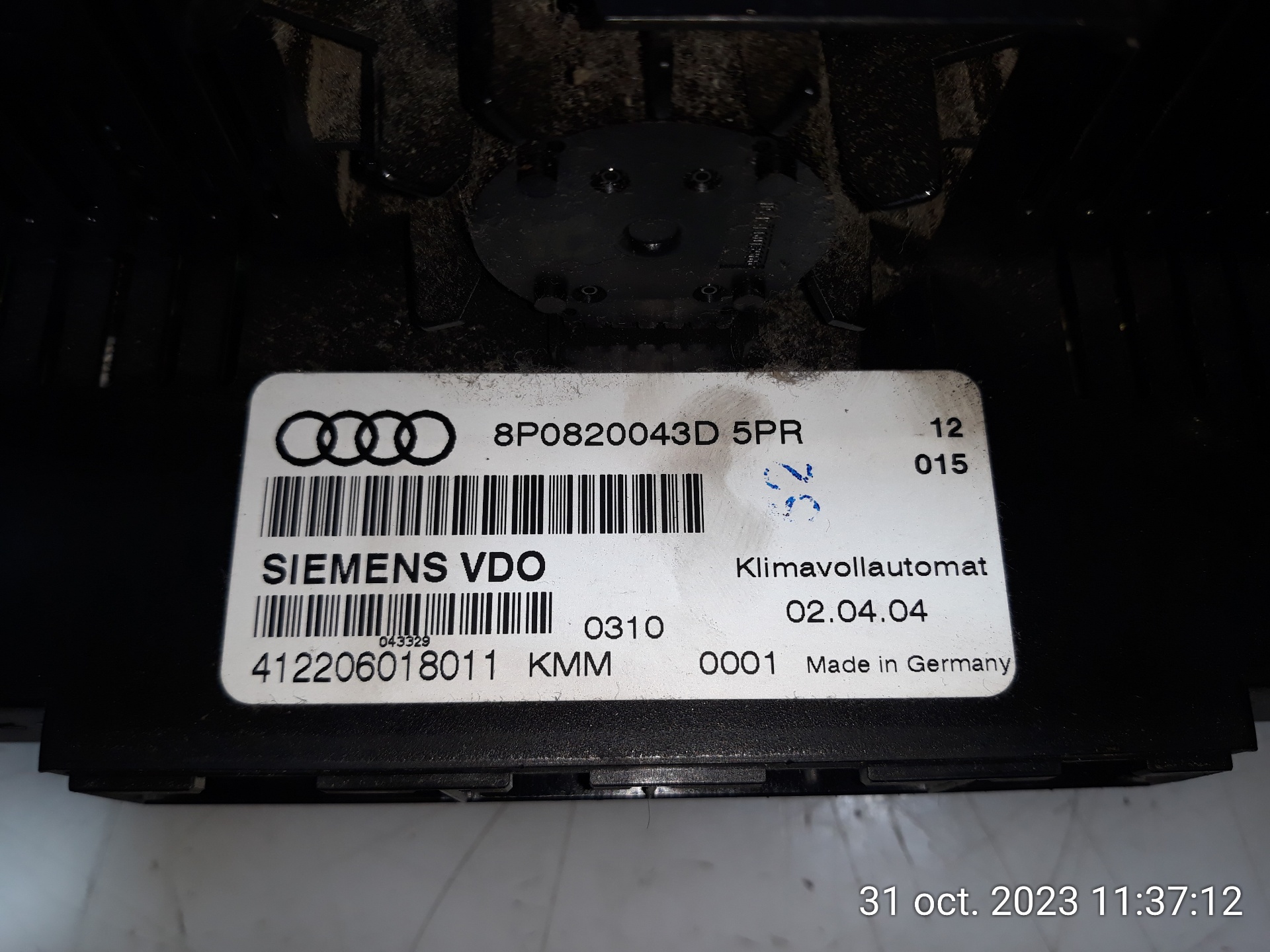 AUDI A3 8P (2003-2013) Climate  Control Unit 8P0820043D,8P0820043D 23279792