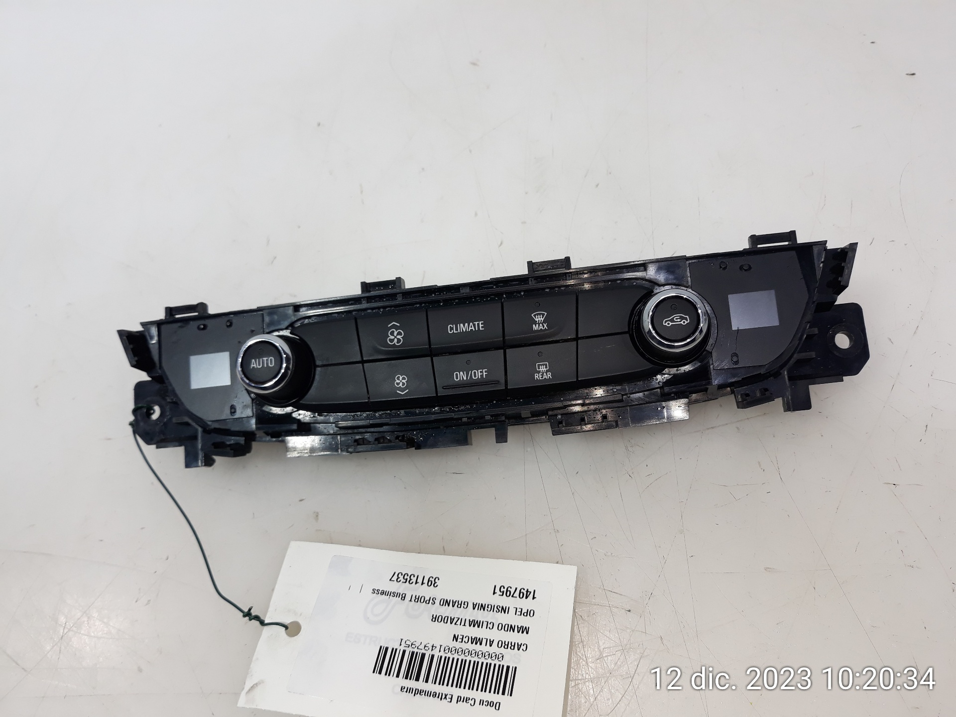 OPEL Insignia B (2017-2024) Climate  Control Unit 39113537, 39113537 25170297