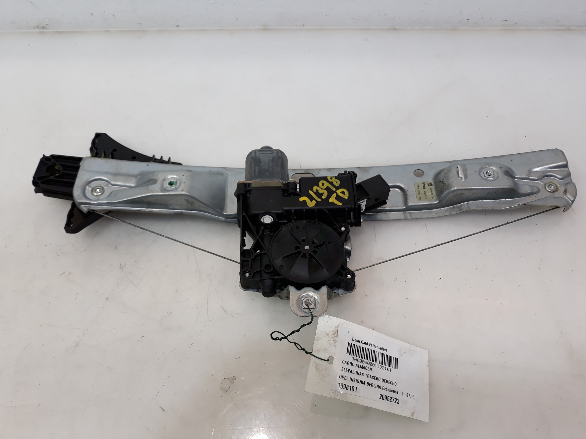 OPEL Insignia A (2008-2016) Rear Right Door Window Regulator 20952724, 20952723 19125266