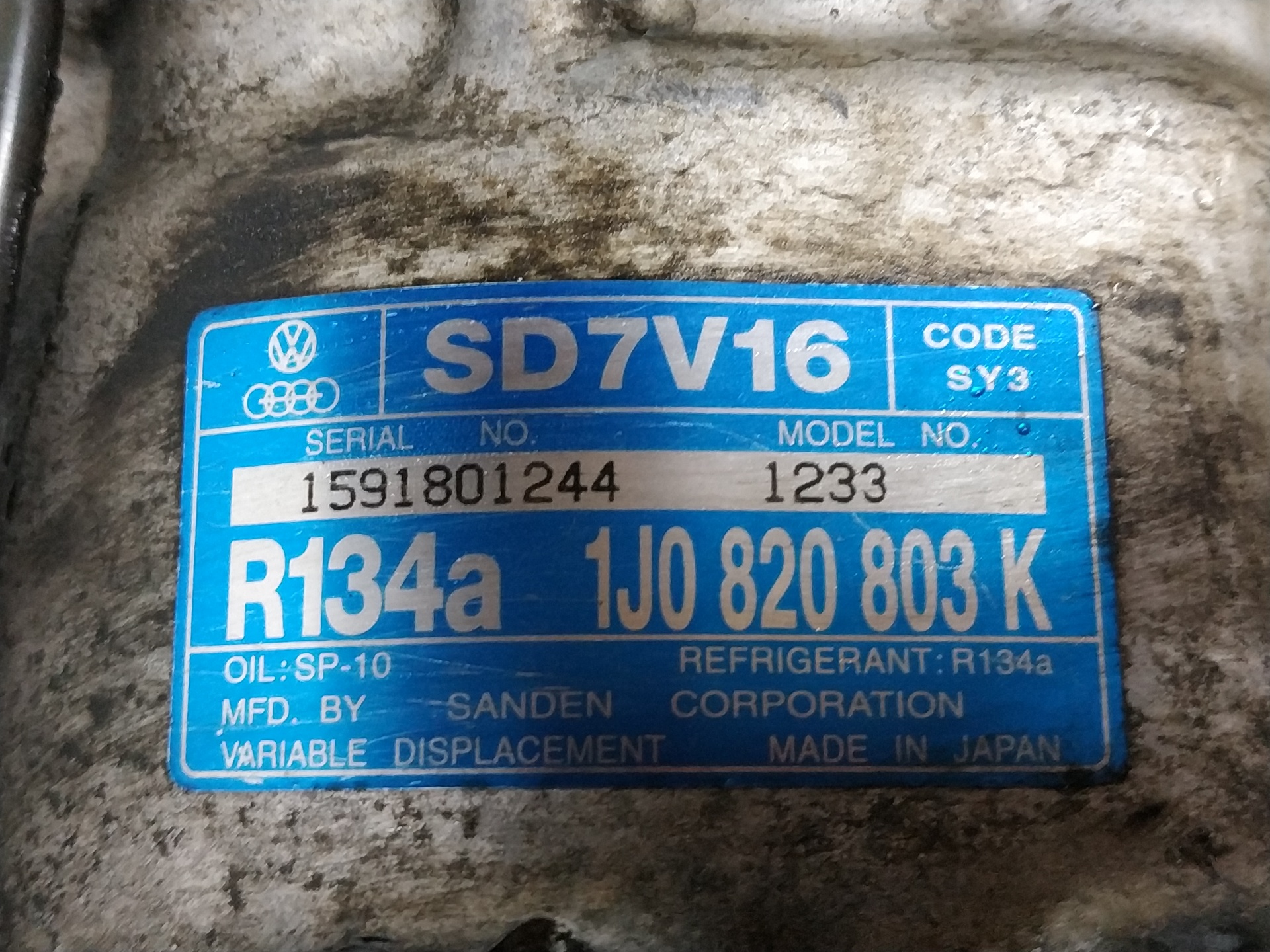 TOYOTA Camry XV40 (2006-2011) Помпа кондиціонера 1J0820803K 27391490