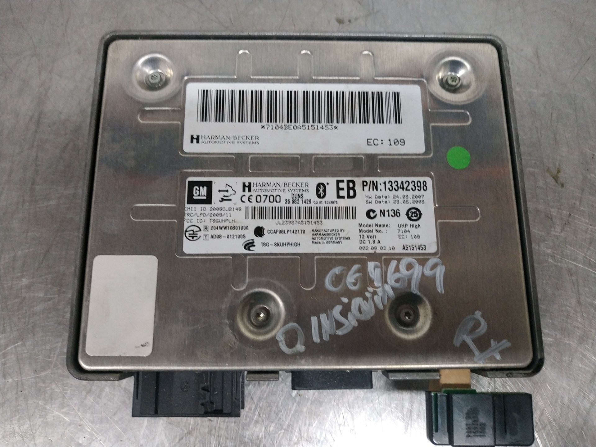 Módulo electronico A20DTH 13342398 de Opel Insignia 2008-2011 - pieza usada