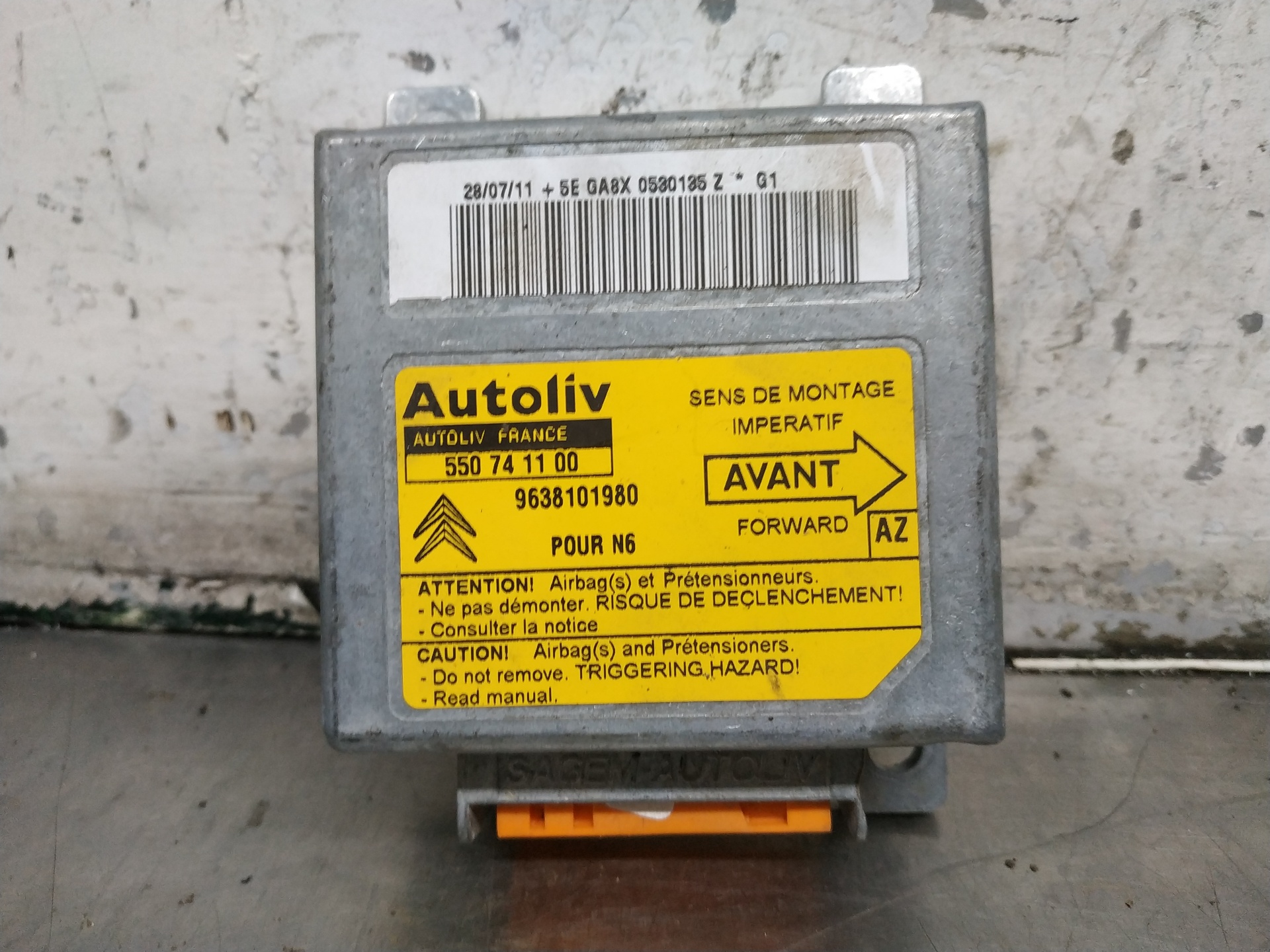 CITROËN Xsara 1 generation (1997-2004) SRS Control Unit 9638101980 23609988