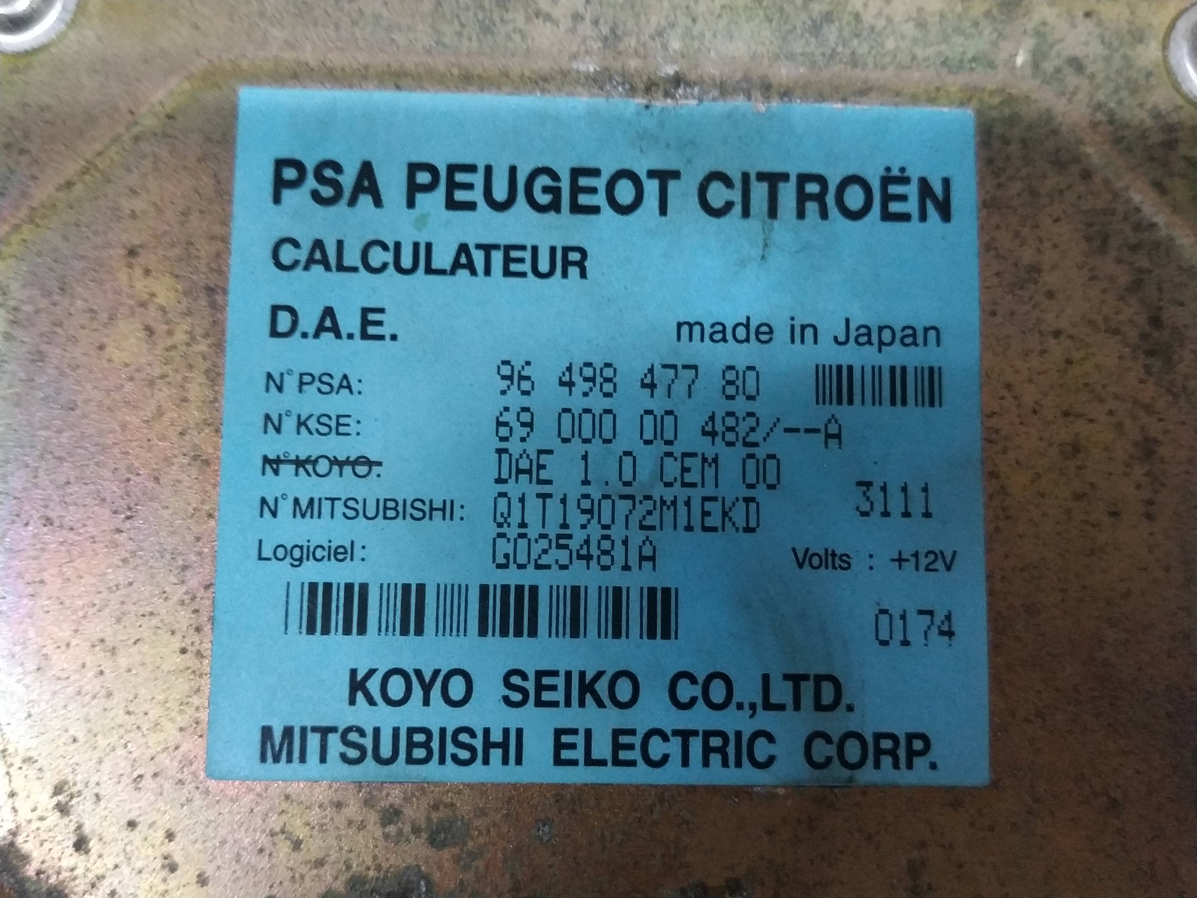 Módulo electronico KFV 9649847780 de Citroen C3 pluriel (hb_) 2003-2011 - pieza usada