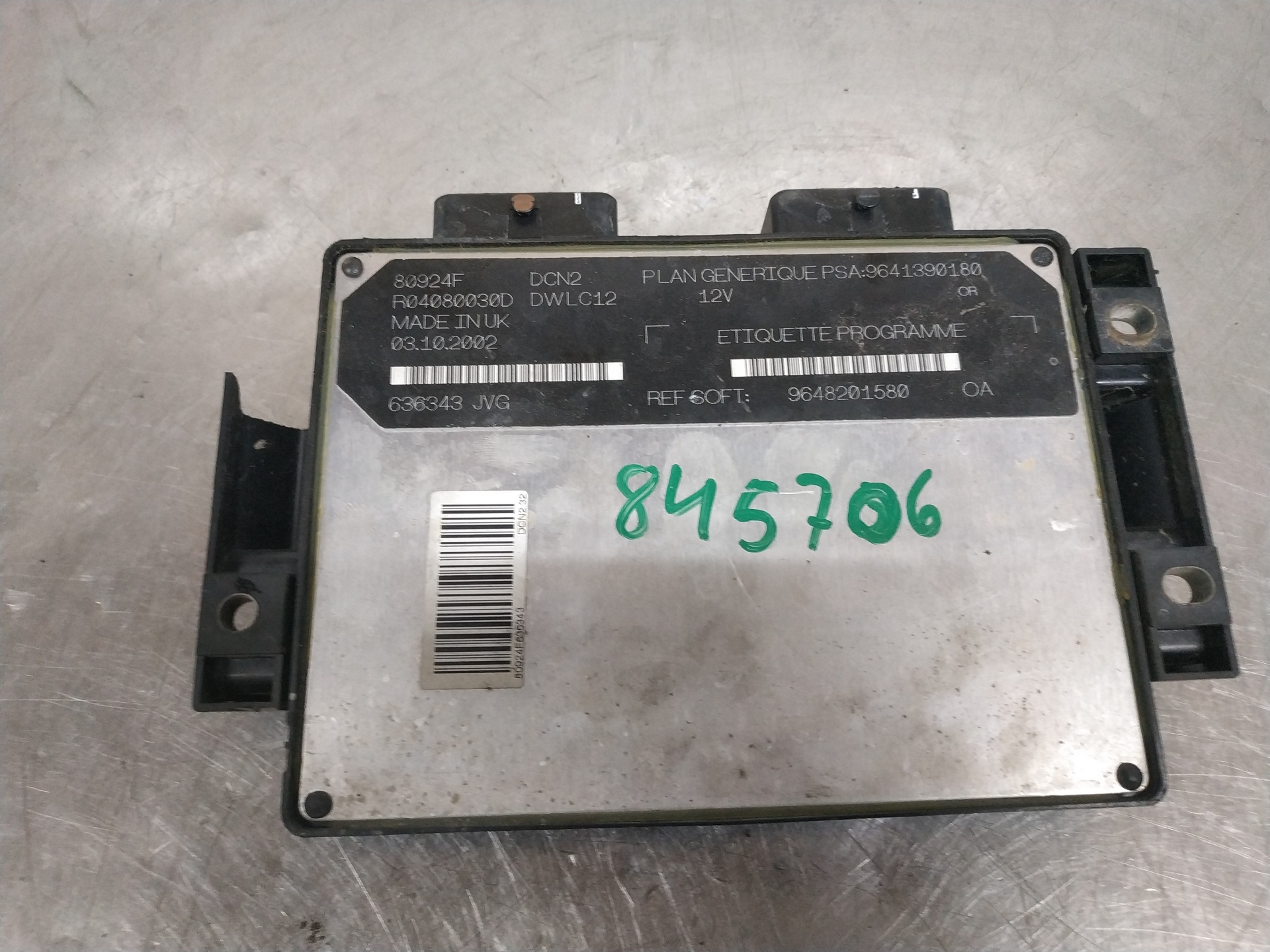 Centralita motor uce 9641390180 de Peugeot 206 hatchback (2a/c) 2002-2003