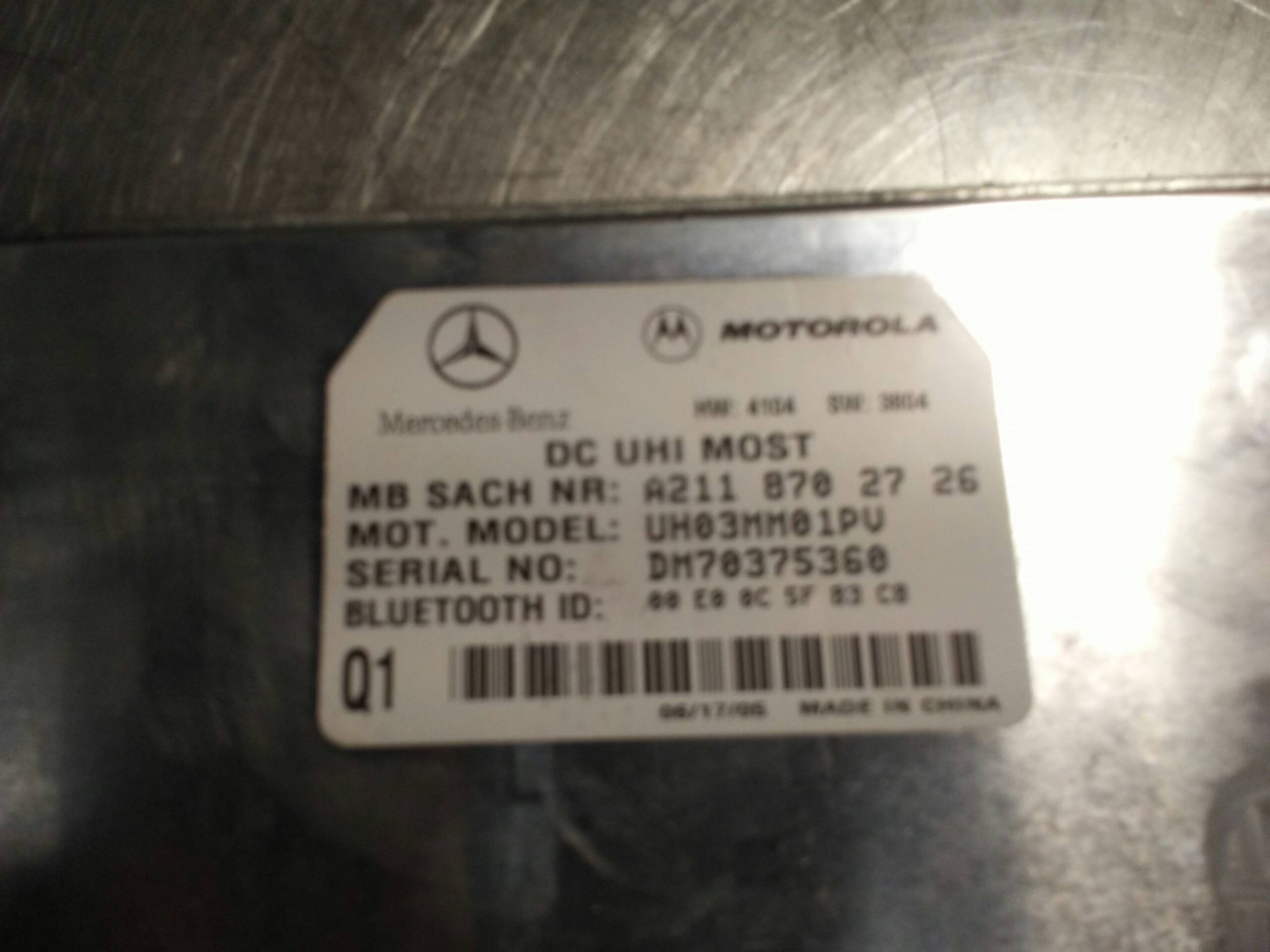 MERCEDES-BENZ C-Class W203/S203/CL203 (2000-2008) Autres unités de contrôle A2118702726 18872540