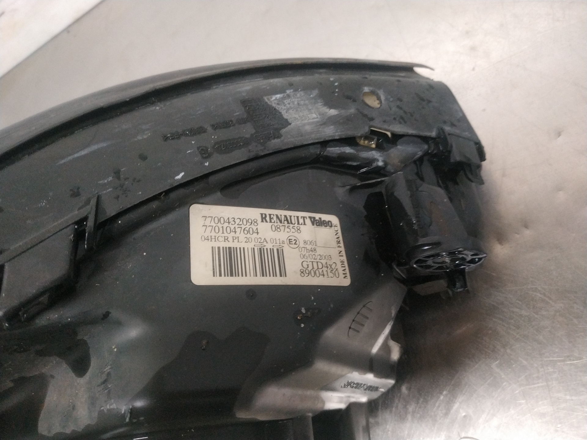 Faro izquierdo F9Q732,F9Q733,F9Q740,F9Q,F9QK7 7700432098 de Renault Megane scénic (ja0/1_) 2001-2003 - pieza usada