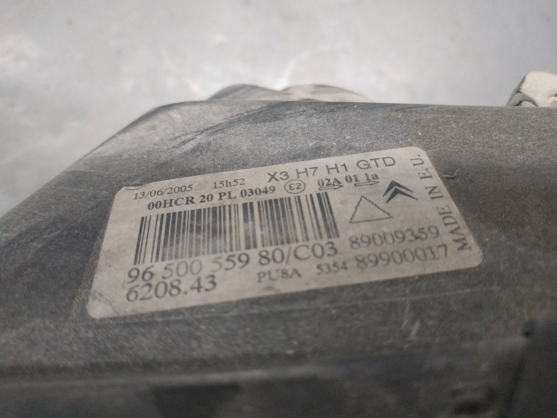 Phare gauche 9650055980 de Citroen C5 2004-2007 - pieza usada