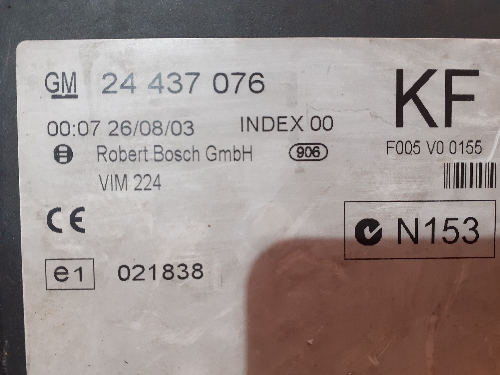 Centralita cierre Y20DTH 24437076 de Opel Zafira a monospace (t98) 1999-2005 - pieza usada