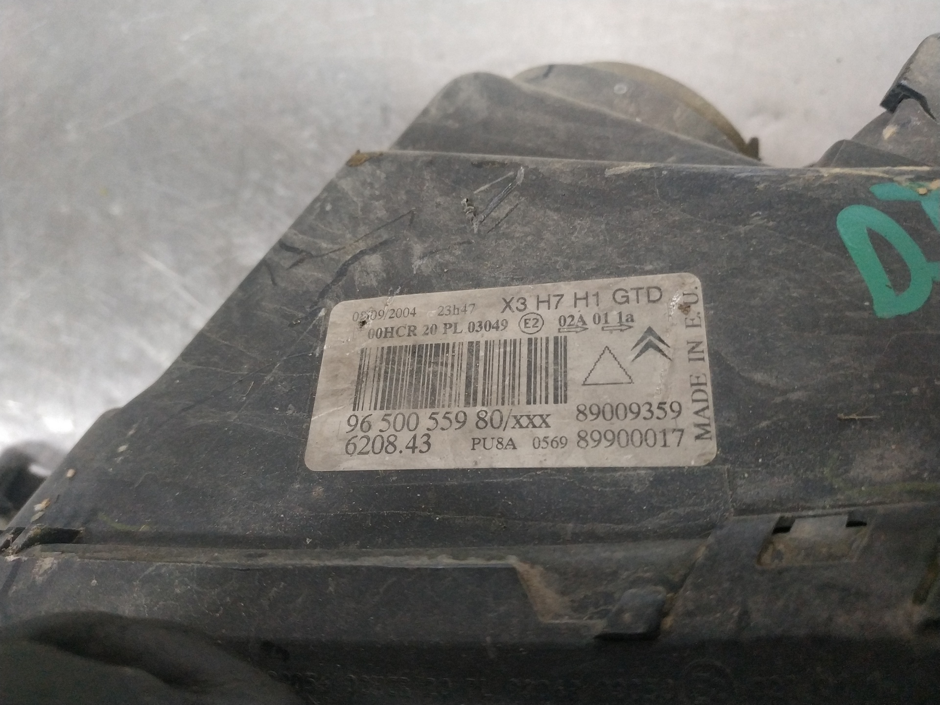 Phare gauche 9650055980 de Citroen C5 2007-2008 - pieza usada