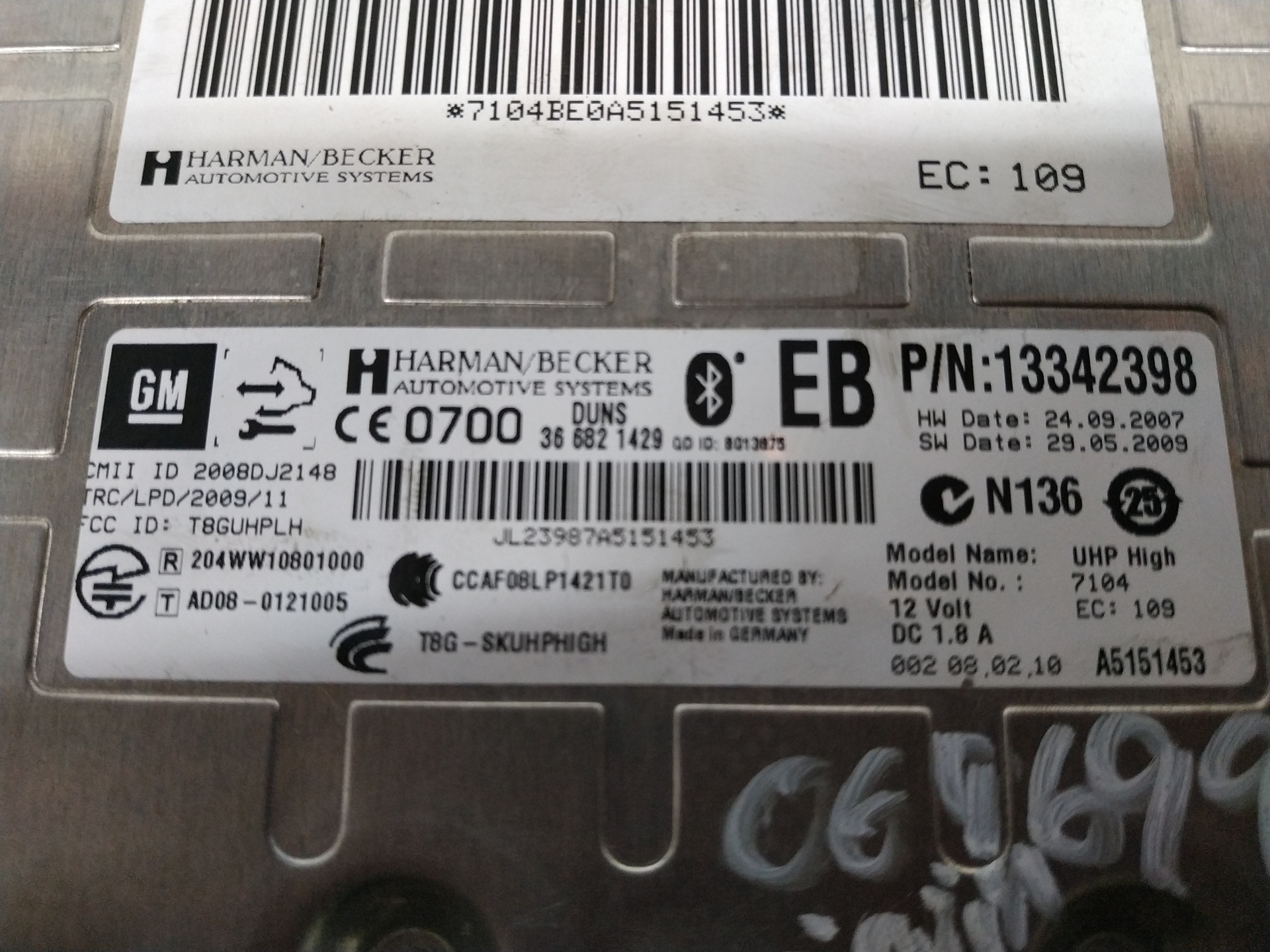Módulo electronico A20DTH 13342398 de Opel Insignia 2008-2011 - pieza usada