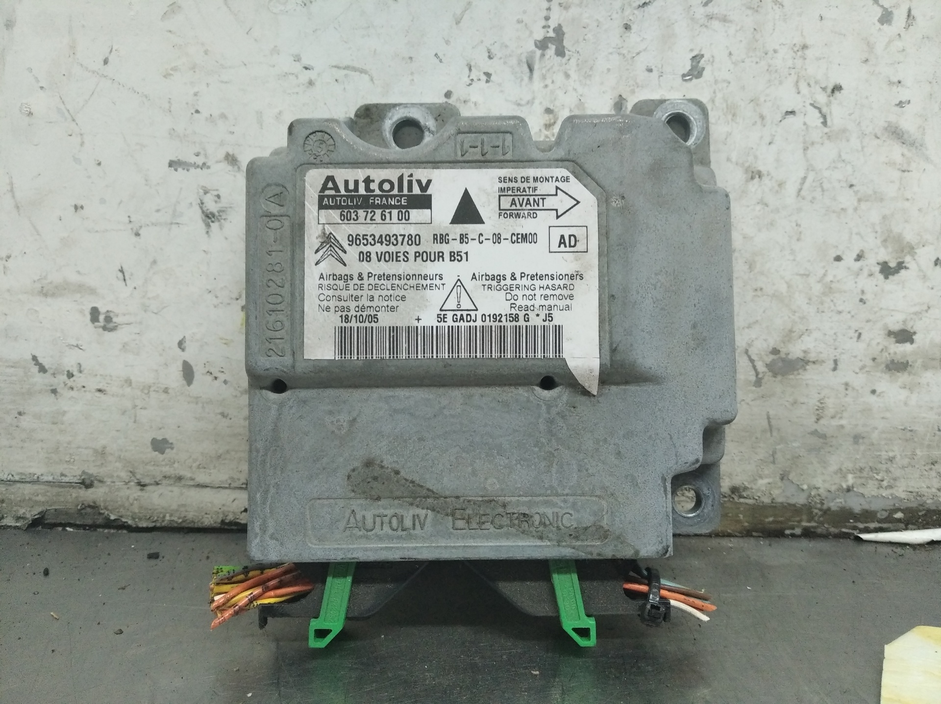 CITROËN C4 1 generation (2004-2011) SRS Control Unit 9653493780 23582737