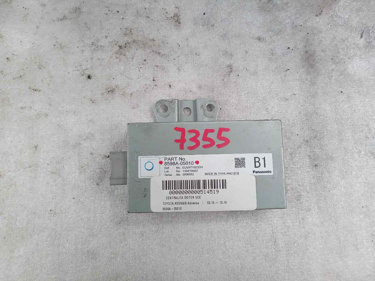 TOYOTA Avensis T27 Engine Control Unit ECU 8598A05010 23803823