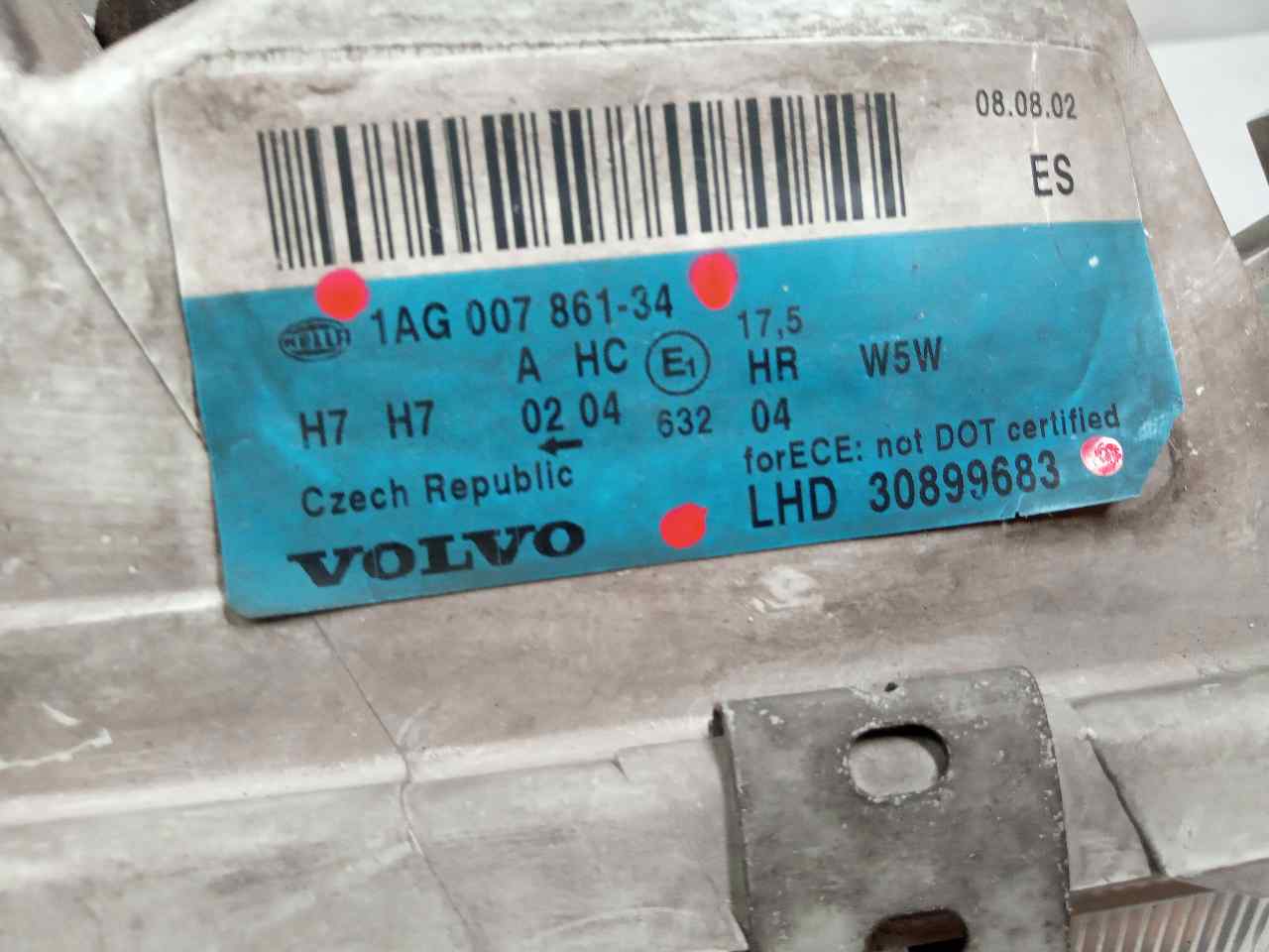 VOLVO S40 1 generation (1996-2004) Phare avant droit 1AG00786134 24824158