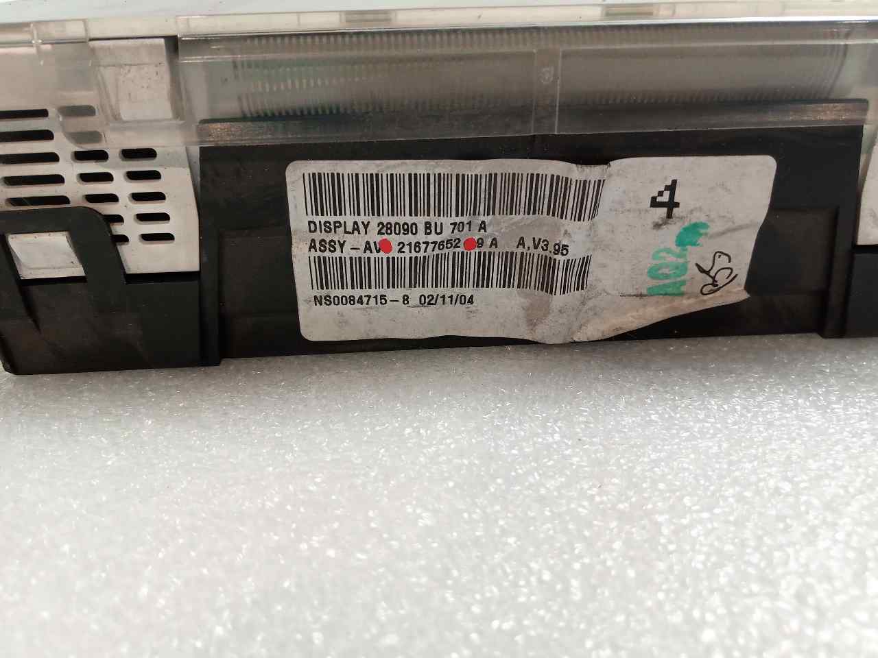 Pantalla multifunción K9K260 21677652 de Nissan Almera (n16/e) 2002-2004 - pieza usada