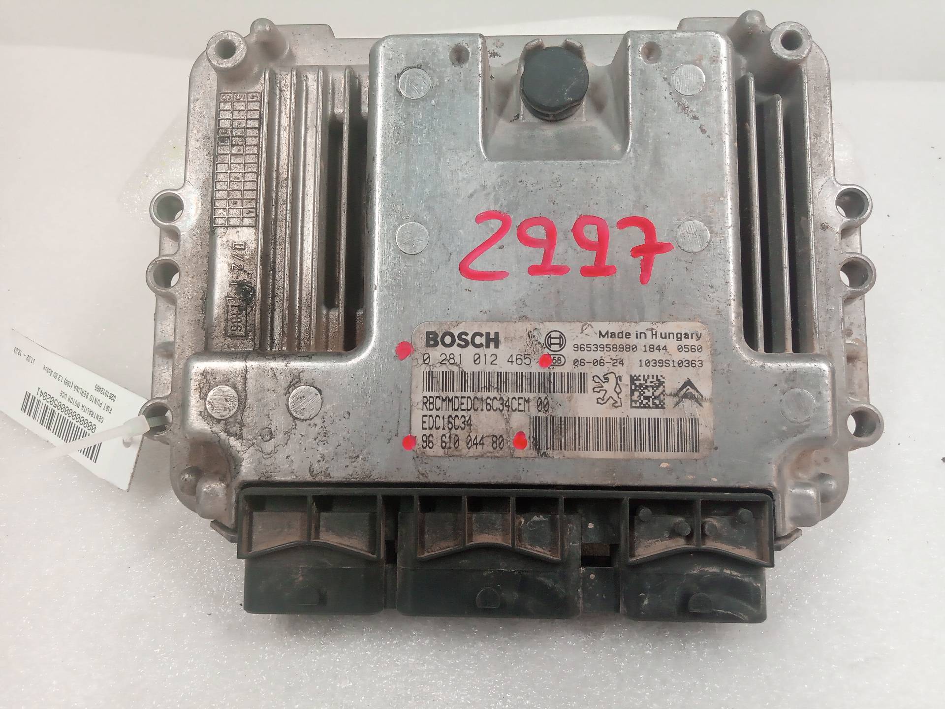 FIAT 207 1 generation (2006-2009) Engine Control Unit ECU 0281012465 23801271