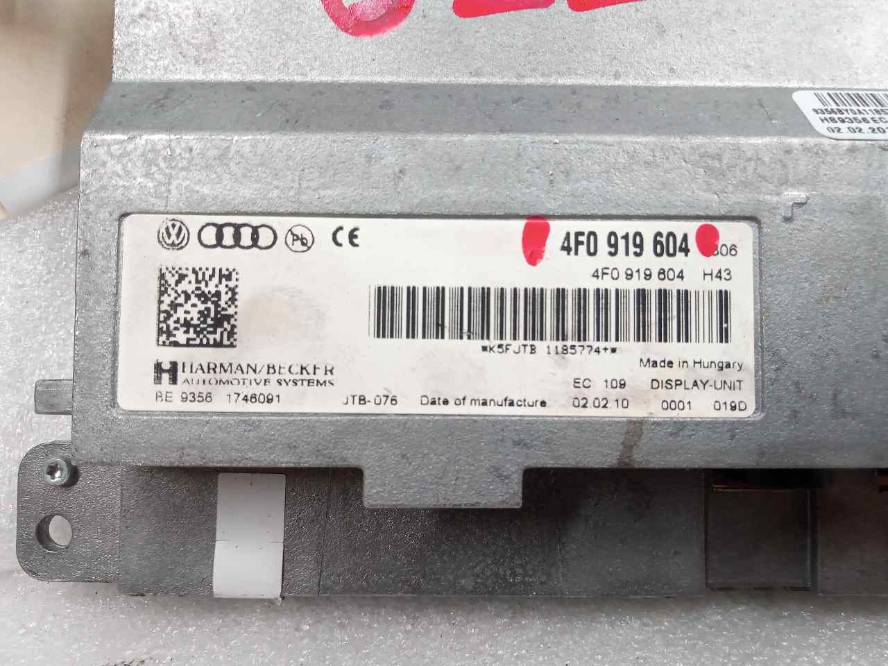 AUDI A5 Sportback Другие внутренние детали 4F0919604 24828049