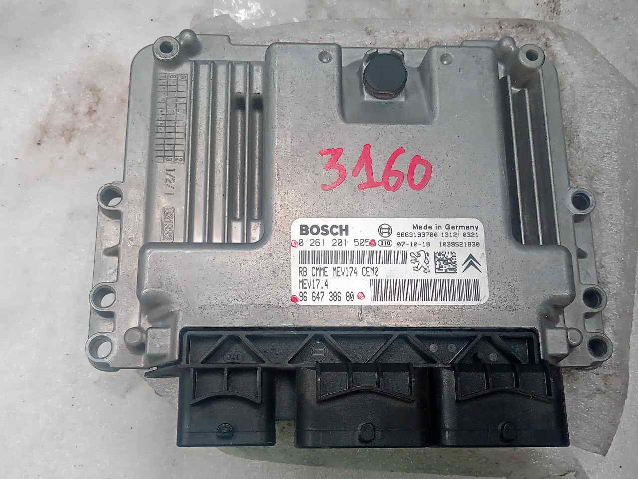 PEUGEOT 308 T7 (2007-2015) Engine Control Unit ECU 0261201505 23803810