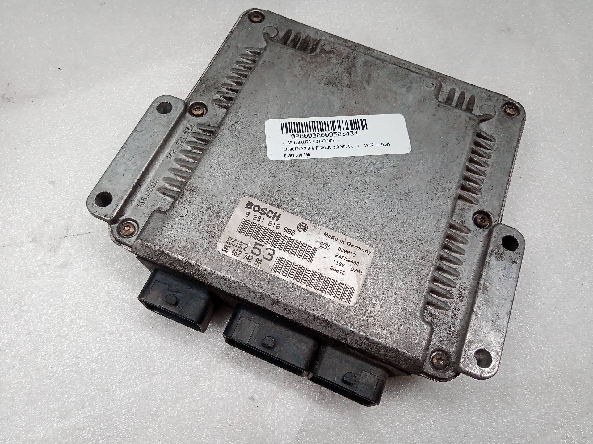 Switchboard engine uce RHY 0281010996 de Citroen Xsara picasso (n68) 1999-2011 90 CV