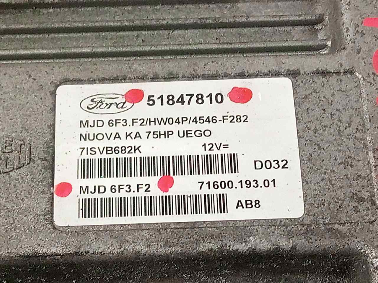 FORD Ka 2 generation (2008-2020) Motorstyrenhet ECU 51847810 25187857