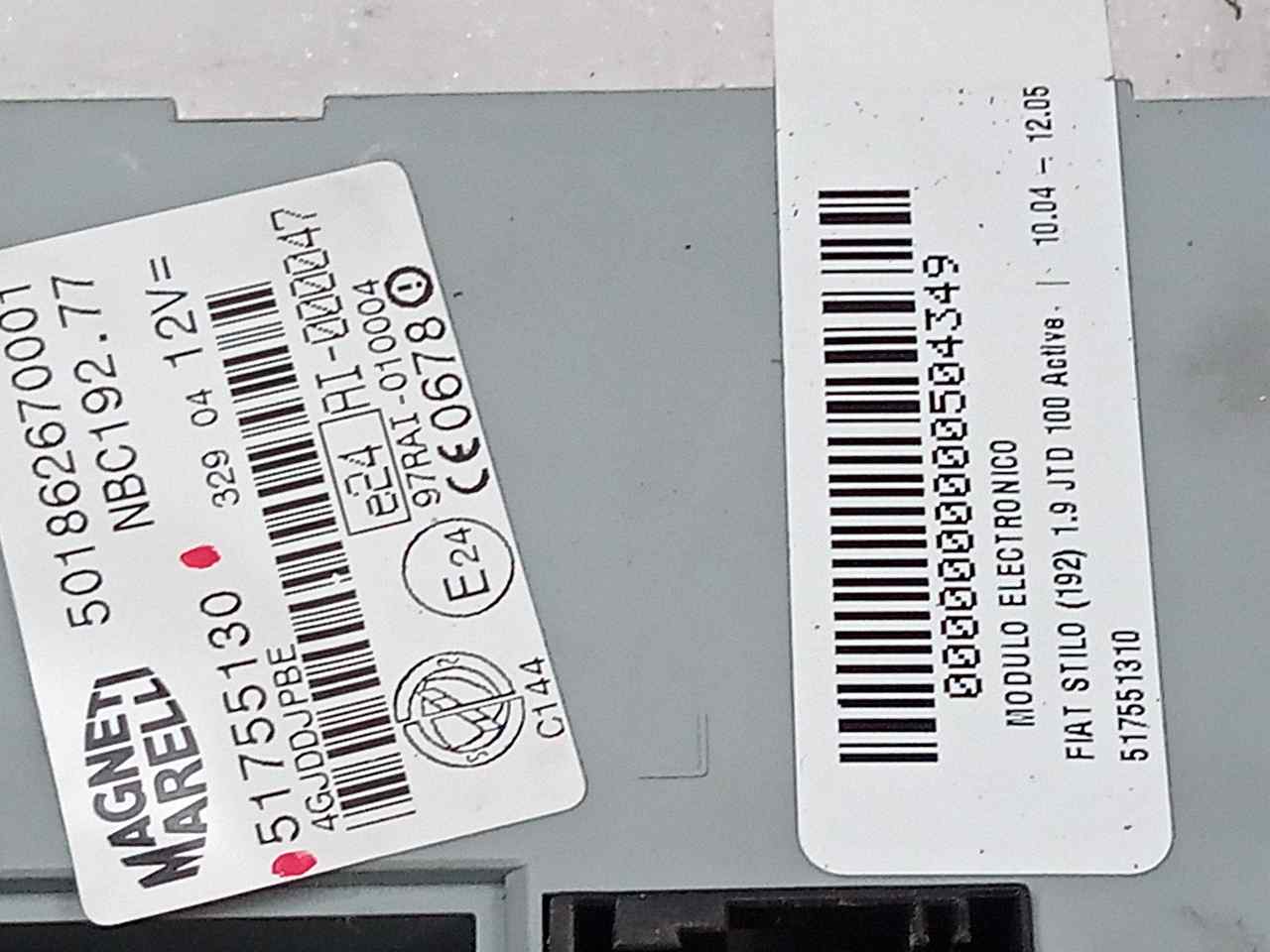 Módulo electronico 192A9000 51755130 de Fiat Stilo (192_) 2002-2006 101 CV - pieza usada