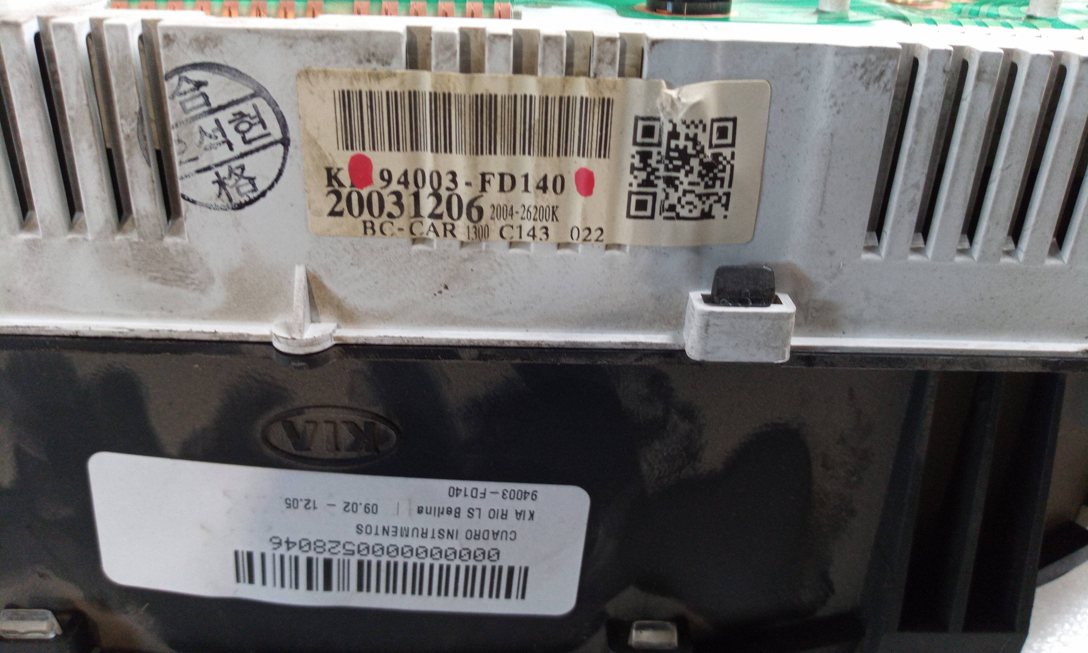 Cuadro de instrumentos 94003FD140 de Kia Rio (bc) 2002-2005 con 180000 km - pieza usada