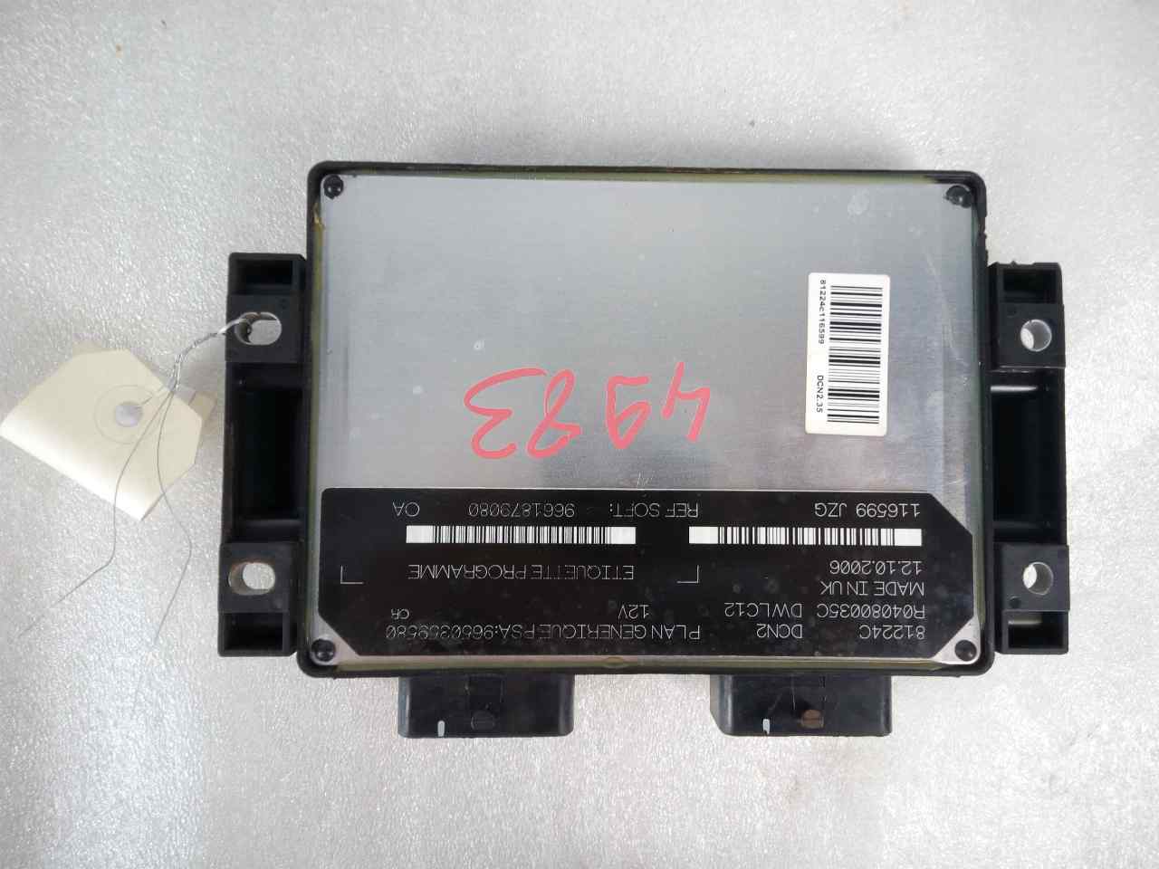 CITROËN Partner 1 generation (1996-2012) Блок керування двигуном ECU 9661879080 20063692