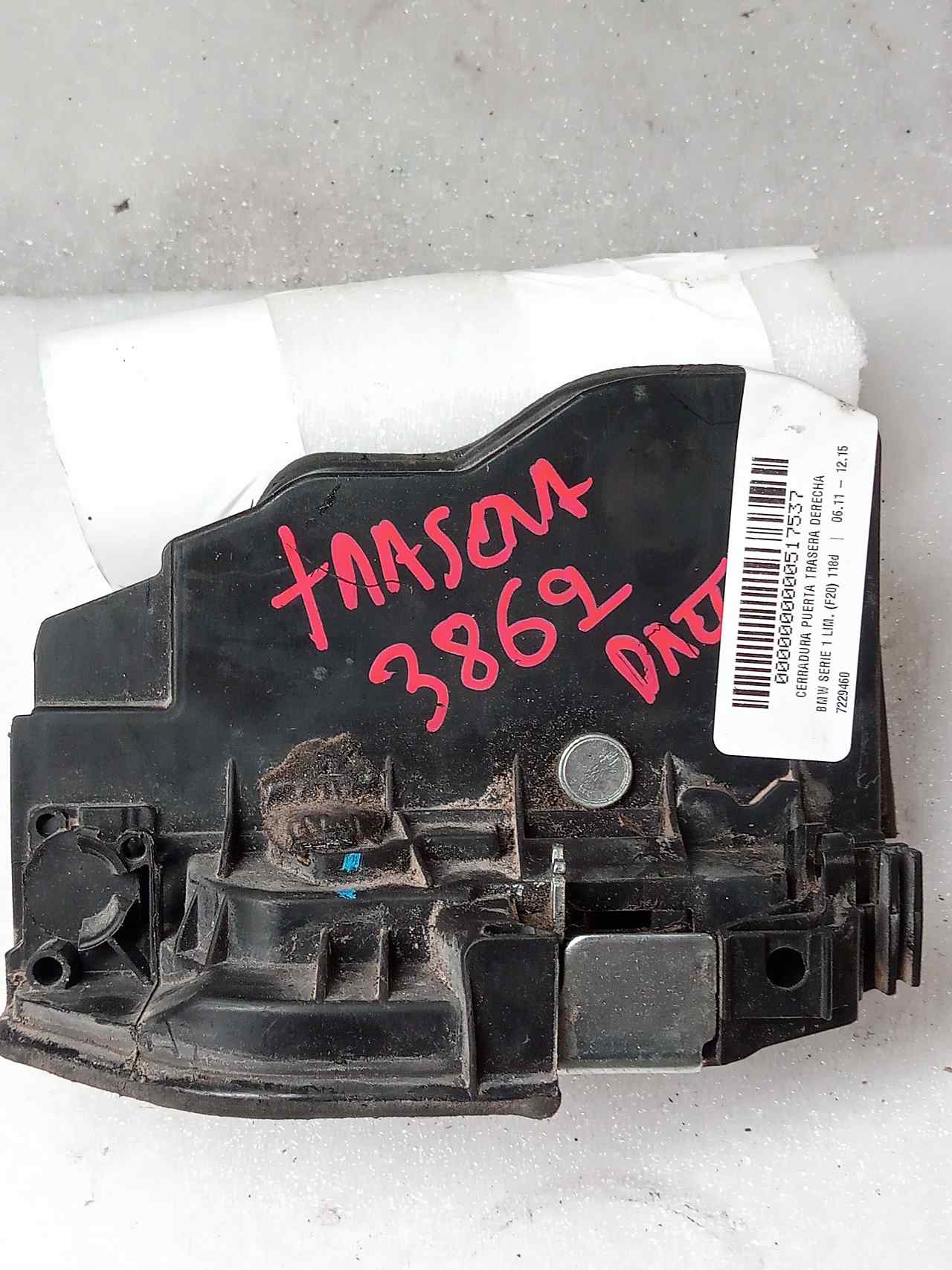 BMW 1 Series F20/F21 (2011-2020) Bakre höger dörrlås 7229460 25240528