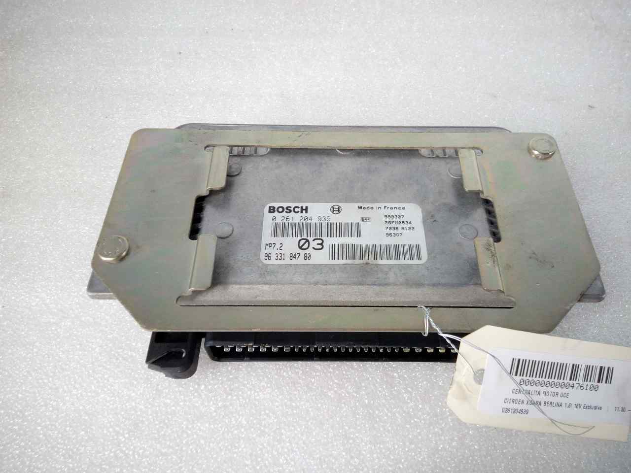 Centralita motor uce 0261204939 de Citroen Xsara (n1) 2000-2005 109 CV - pieza usada