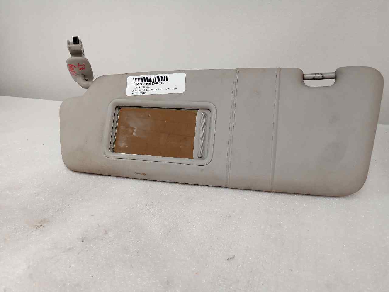 AUDI A2 8Z (1999-2005) Left Side Sun Visor 8P0857551 21630977