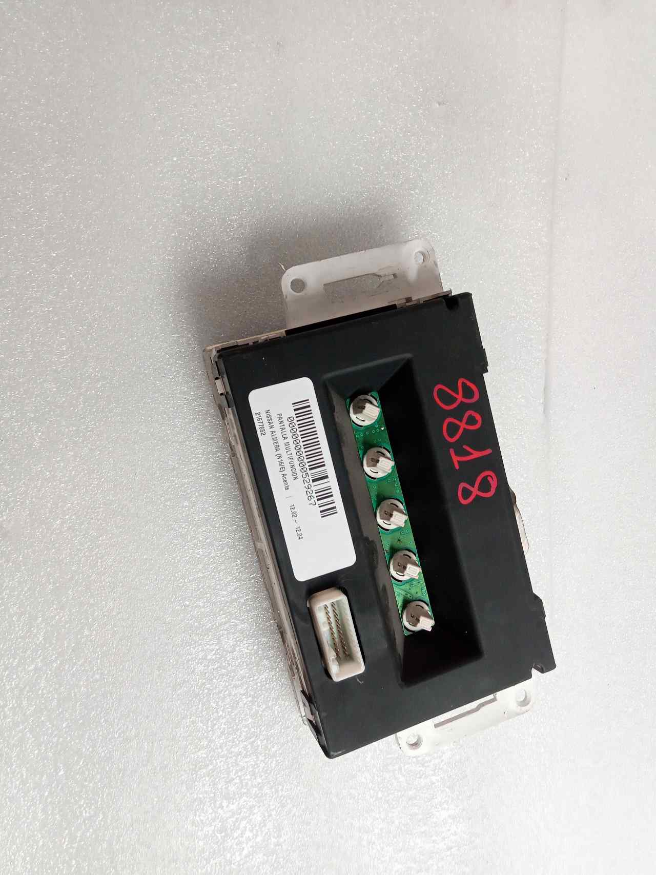 Pantalla multifunción K9K260 21677652 de Nissan Almera (n16/e) 2002-2004 - pieza usada